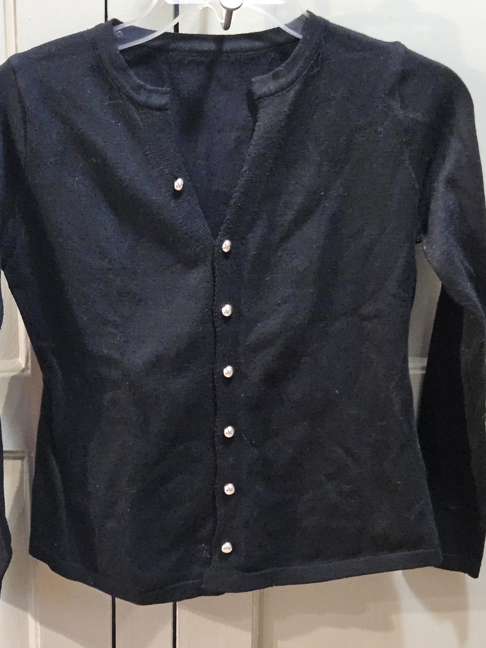 Black Pearl-Button Cardigan - Sz Small